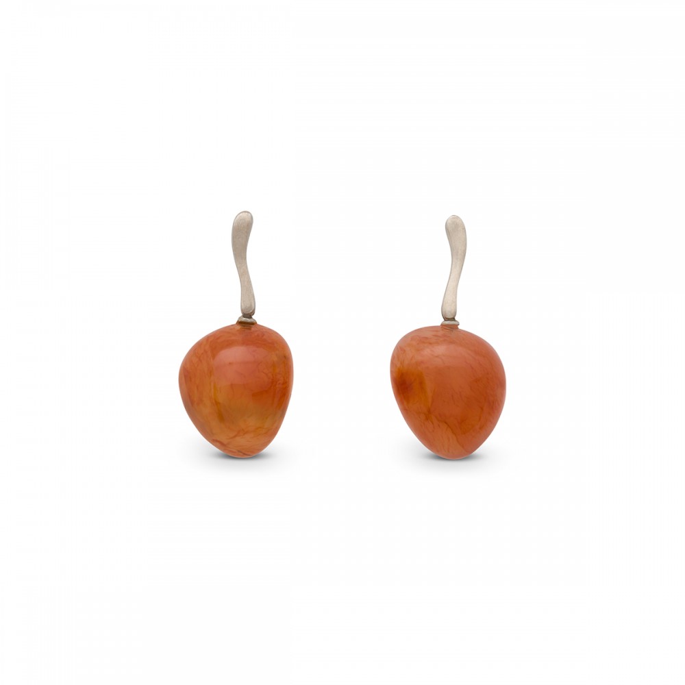 Pendientes Pomelo Calcedonia Naranja