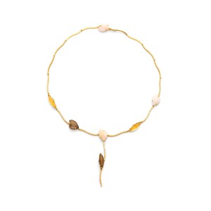 Colgante Pétalos citrino y opalina rosa