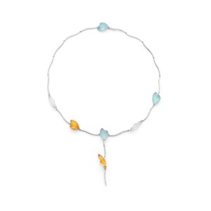 Colgante Pétalos aguamarinas