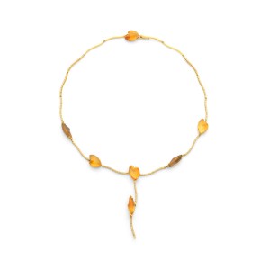 Colgante Pétalos citrino y cuarzo 