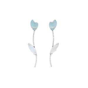 Pendientes Pétalos aguamarina y citrino blanco Pendientes Pétalos aguamarina y citrino blanco