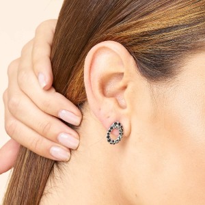 Pendientes Rondelle blanco y negro Pendientes Rondelle blanco y negro