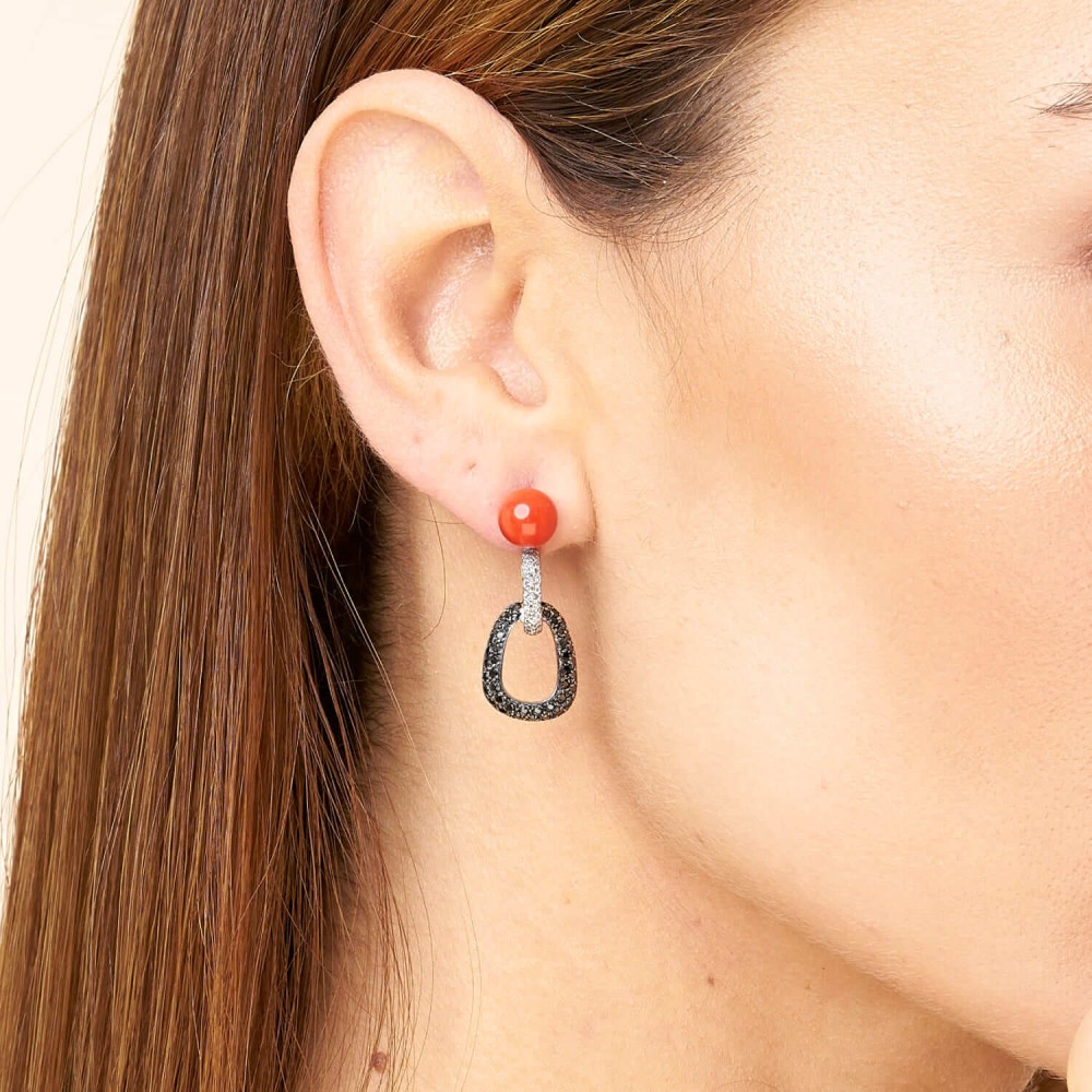 Pendientes Rondelle coral