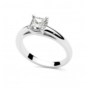 Solitario 4 grapas oro blanco 