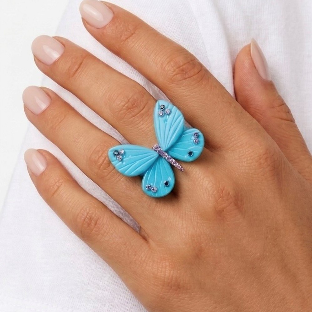Anillo Mariposa Turquesa 