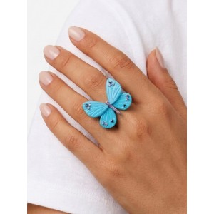 Anillo Mariposa Turquesa 