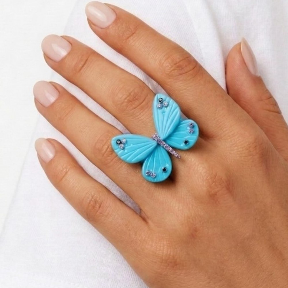 Anillo Mariposa Turquesa 