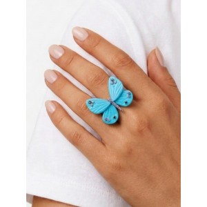 Anillo Mariposa Turquesa 