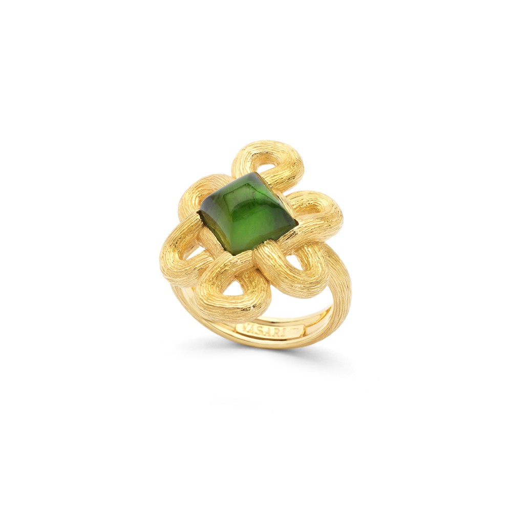 Anillo Knut turmalina verde