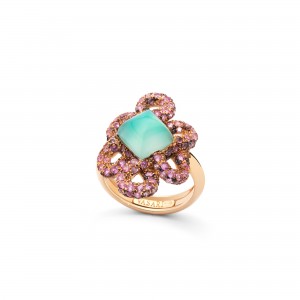 Anillo Knut zafiros rosas y calcedonia Anillo Knut zafiros rosas y calcedonia