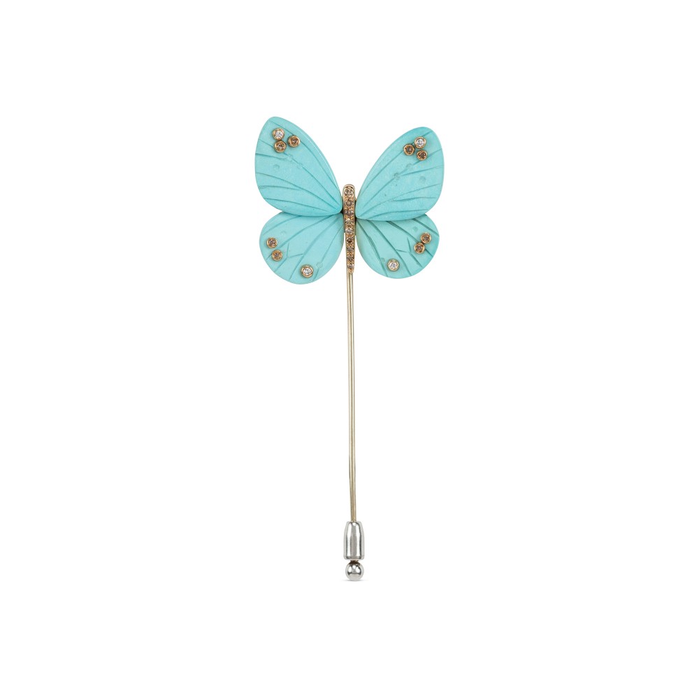 Broche Mariposa turquesa 