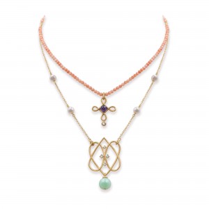 Collar Knut tiras de coral Collar Knut tiras de coral