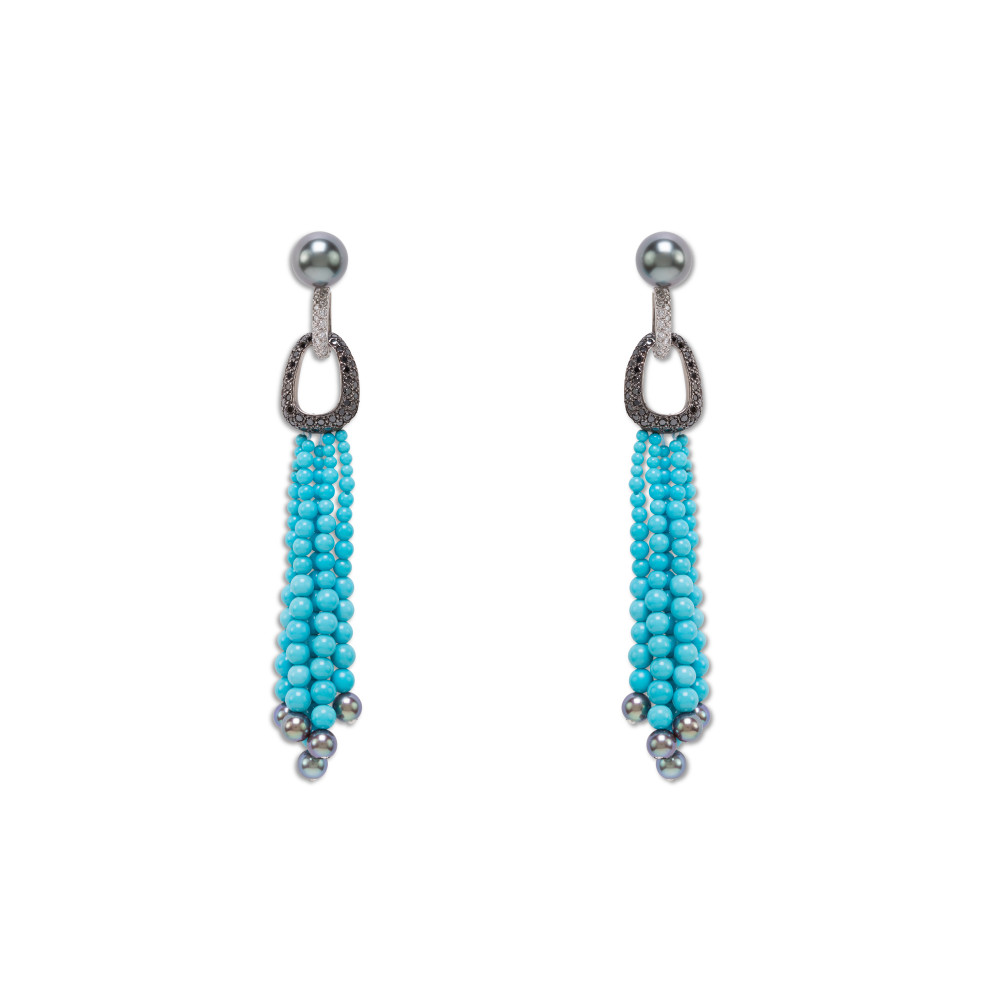 Pendientes arandela con turquesas Pendientes arandela con turquesas
