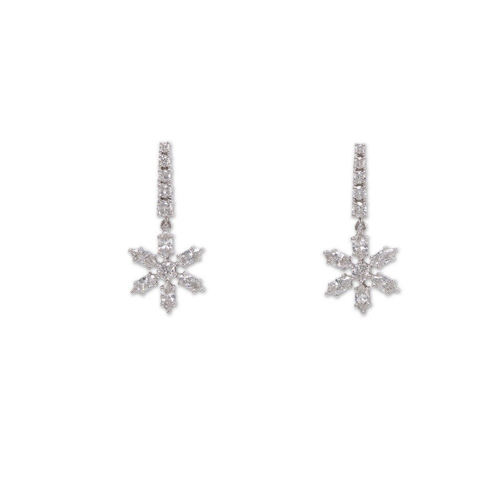 Pendientes flor diamantes