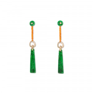 Pendientes jade labrado Pendientes jade labrado