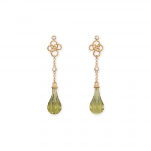 Pendientes Knut ámbar verde Pendientes Knut ámbar verde