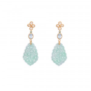 Pendientes Knut jade verde Pendientes Knut jade verde