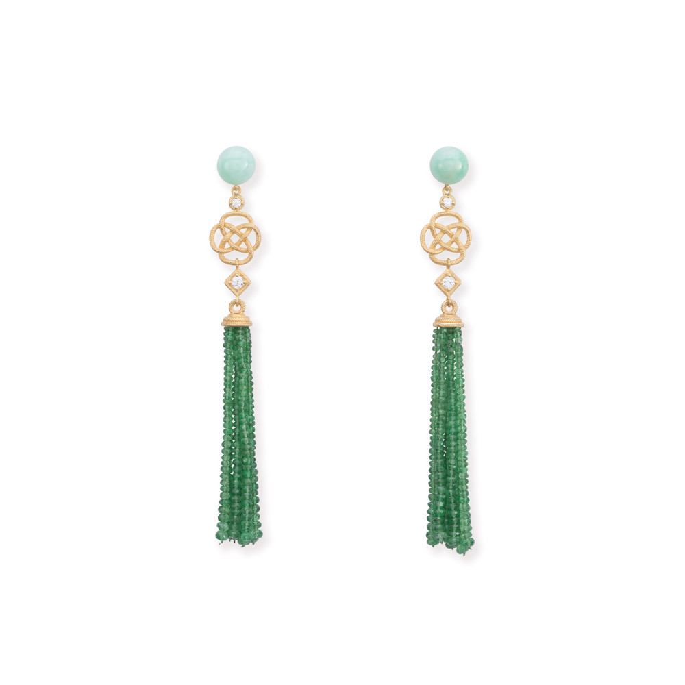 Pendientes Knut jade y tsavoritas