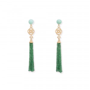 Pendientes Knut jade y tsavoritas Pendientes Knut jade y tsavoritas