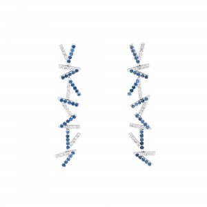 Pendientes V diamantes y zafiros Pendientes V diamantes y zafiros