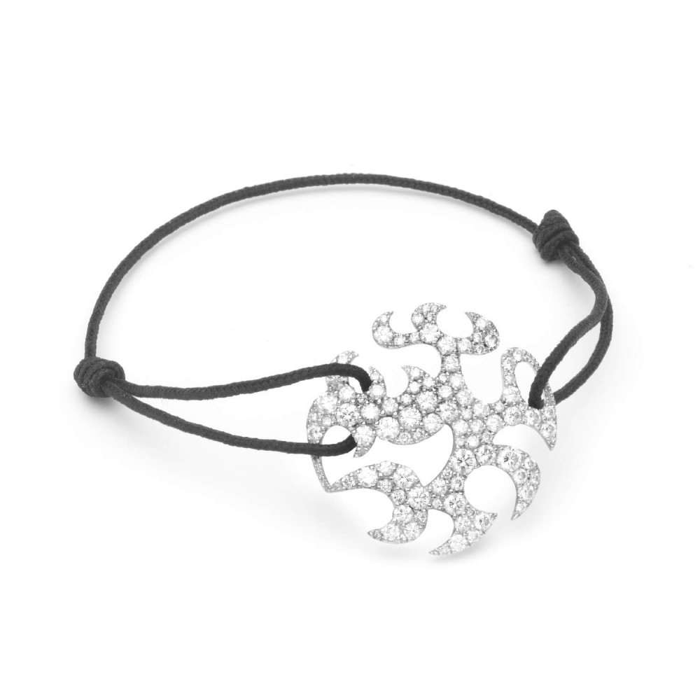 Pulsera Tattoo mediana oro blanco